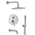 10 in. 3-Spray Wall Mount Shower Head and Tub Faucet 2.5 GPM Brushed Nickel A789