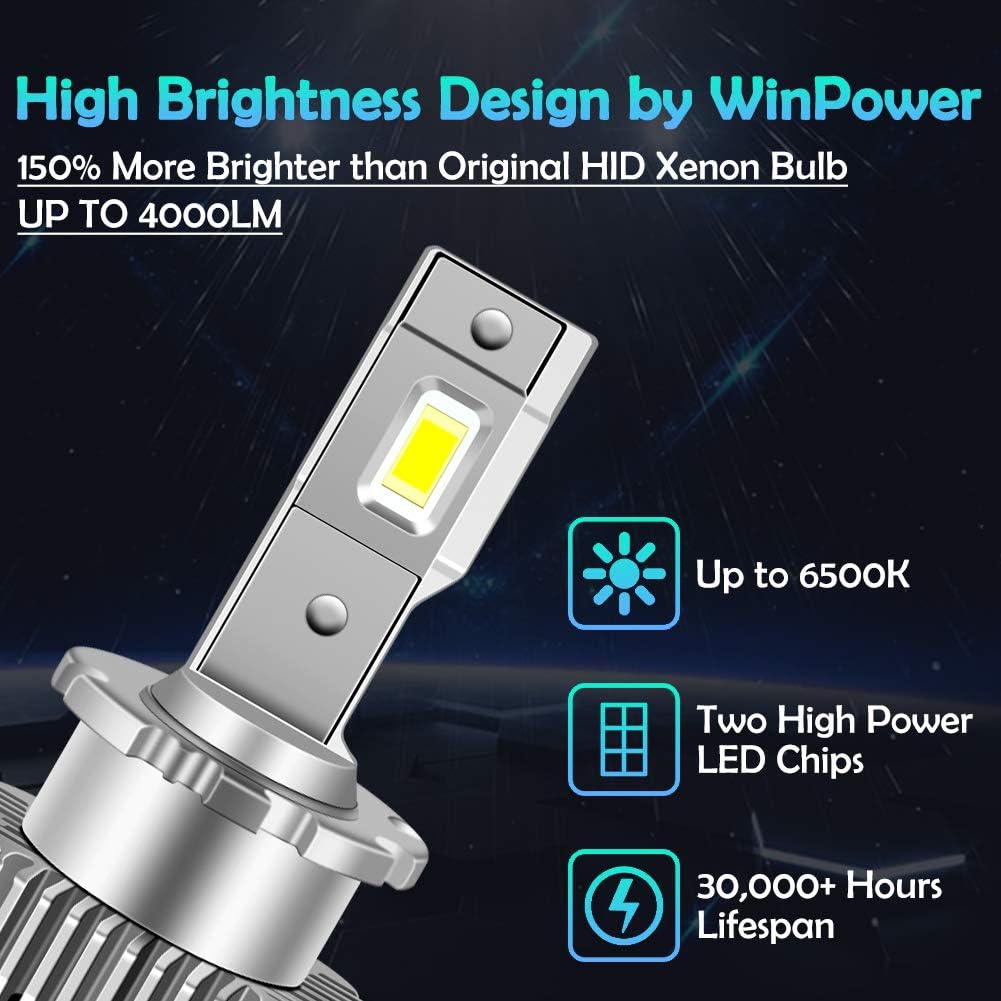 D2S D2R LED Headlight Bulb 35W 6000K Xenon White Pack of 2 I352