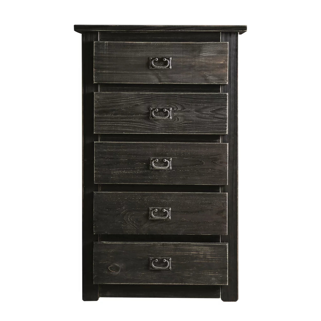 5 Drawer Wooden Chest with Bail Pulls J3611