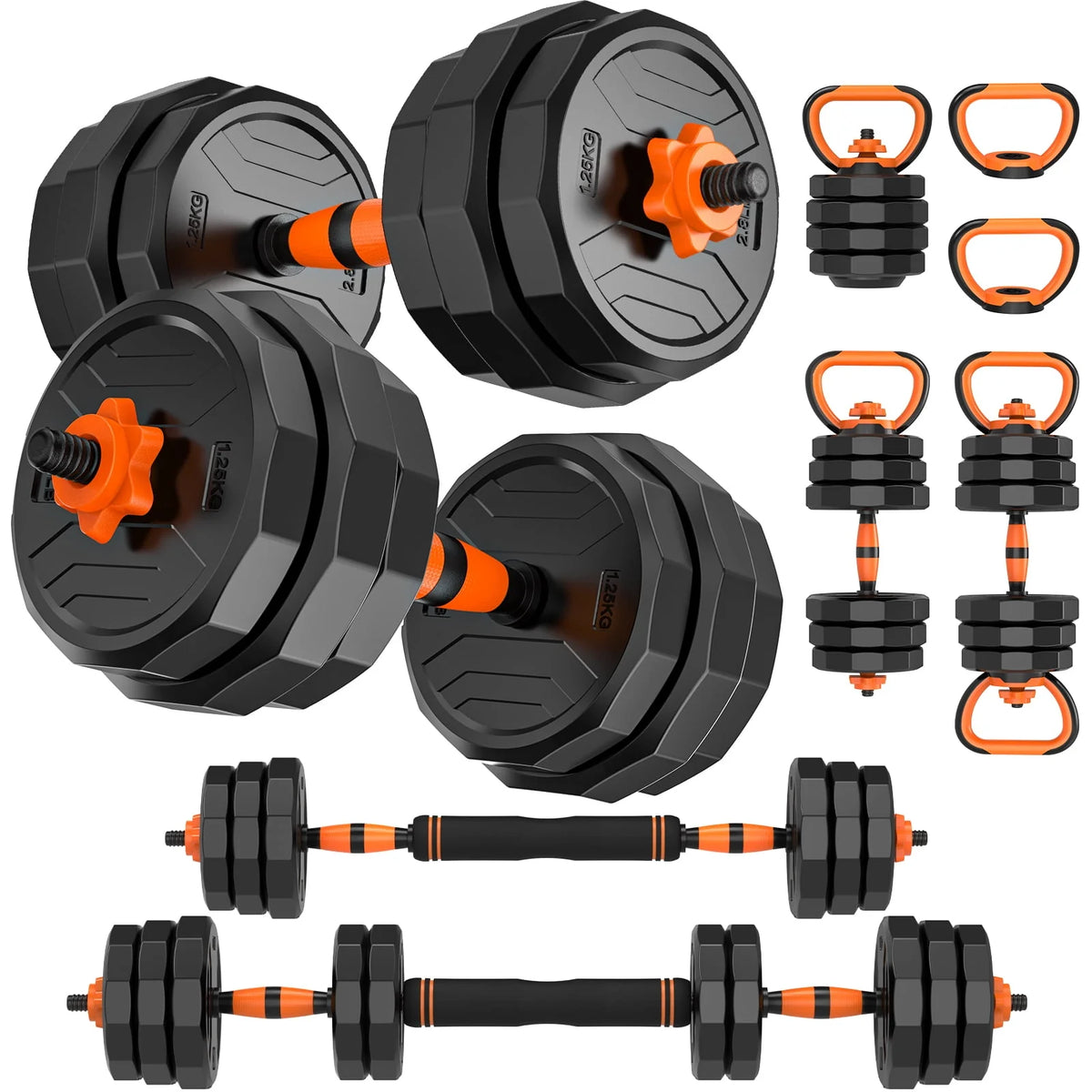 44lb 6-in-1 Adjustable Dumbbells Set with Connector B852
