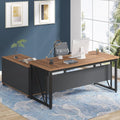 63 inches L-Shaped Computer Desk with Drawers and Storage Shelves T593668