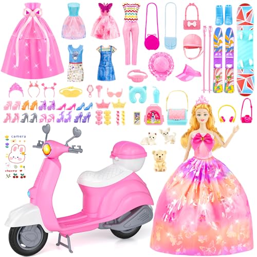 67PCS Doll Playset with Scooter & 11.5 Inch Doll Accessories E509970