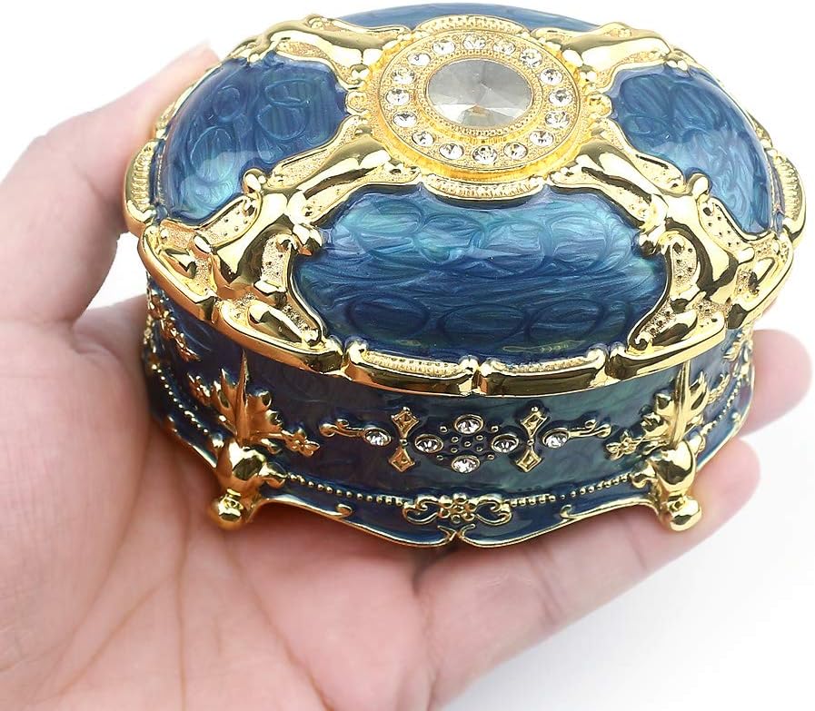 Embossed Metal Music Box Wind Up Movement Music Box, Pack of 2 B606885