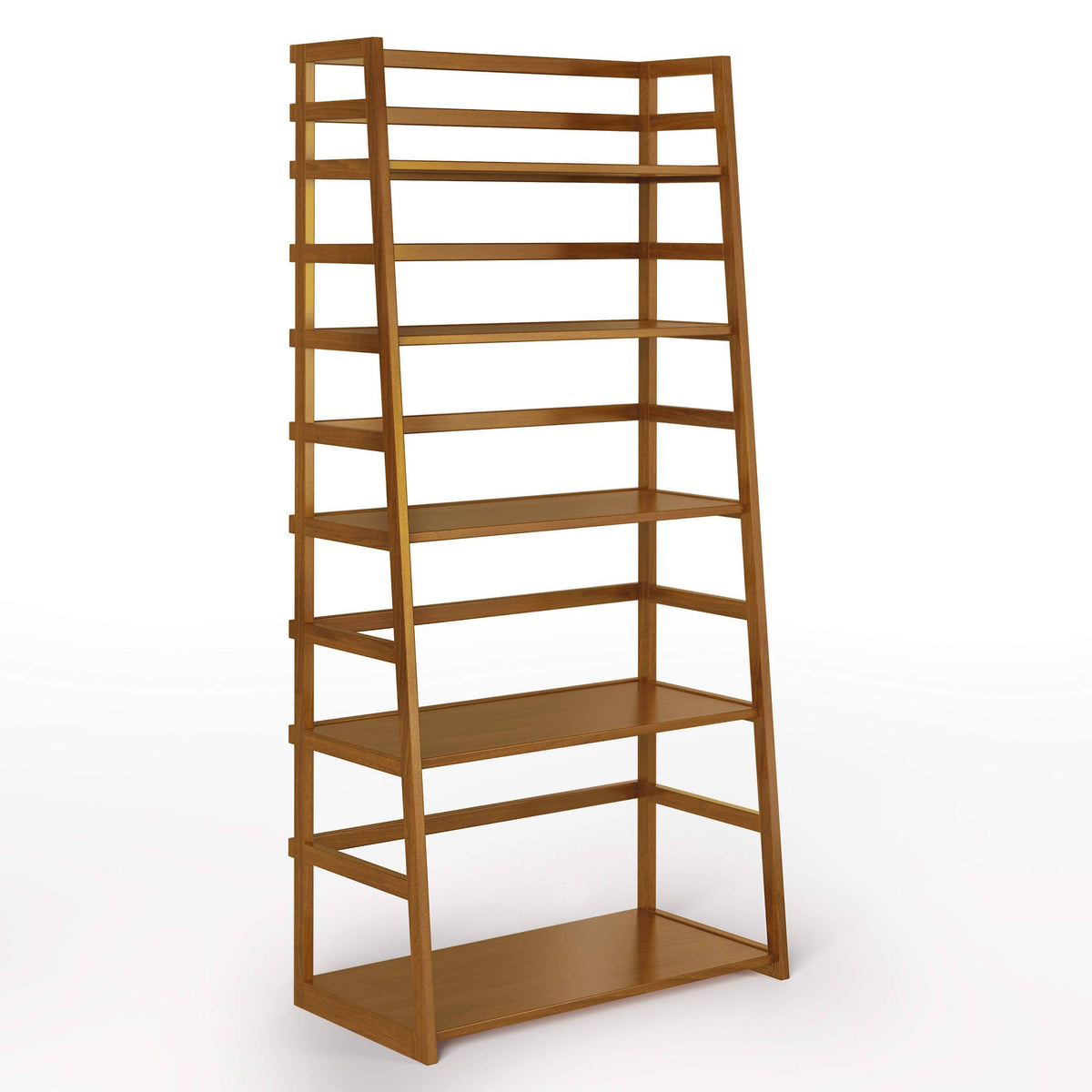 Light Golden Brown Ladder Shelf Bookcase H35563