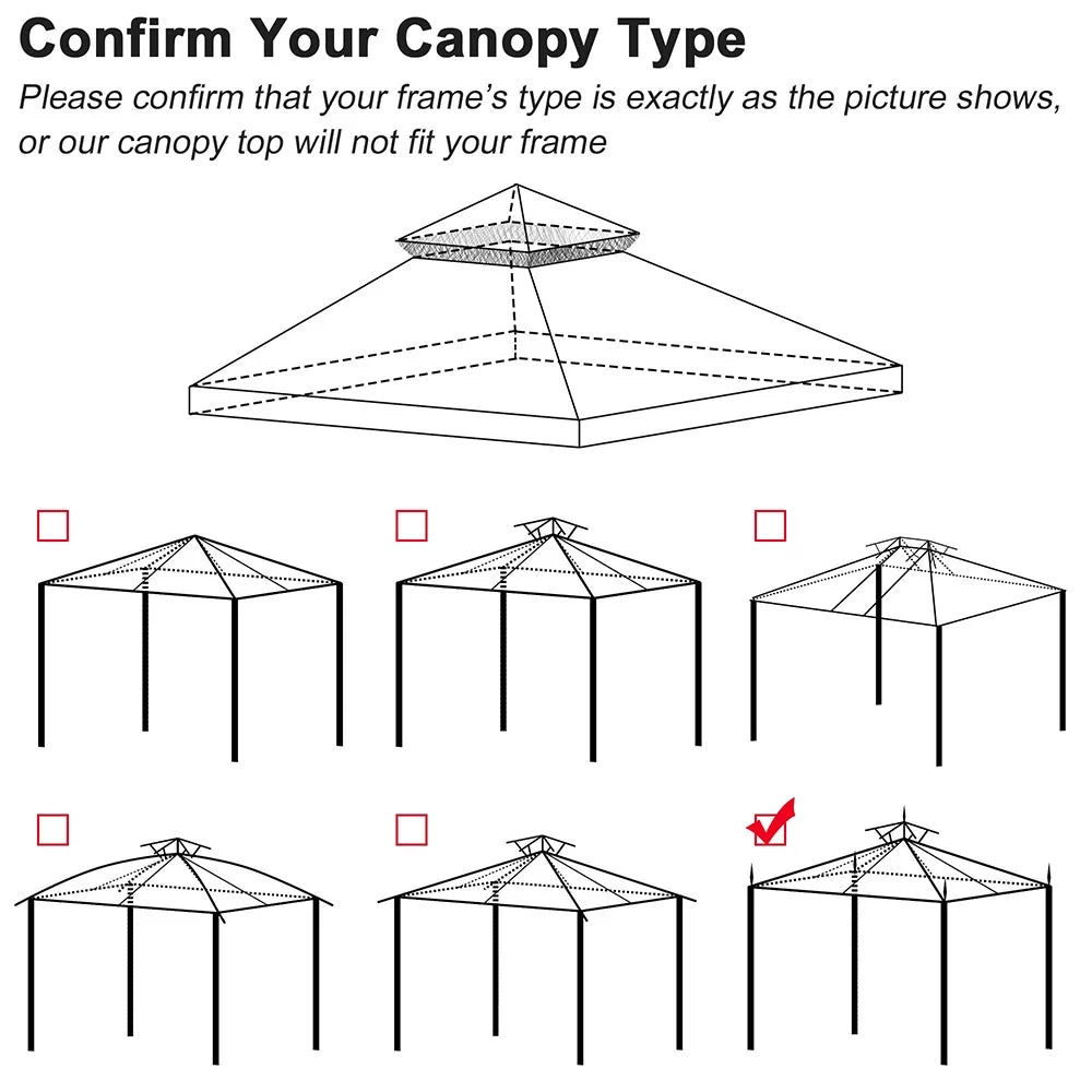 10'x10' 2 Tier Grey Canopy Cover E725265