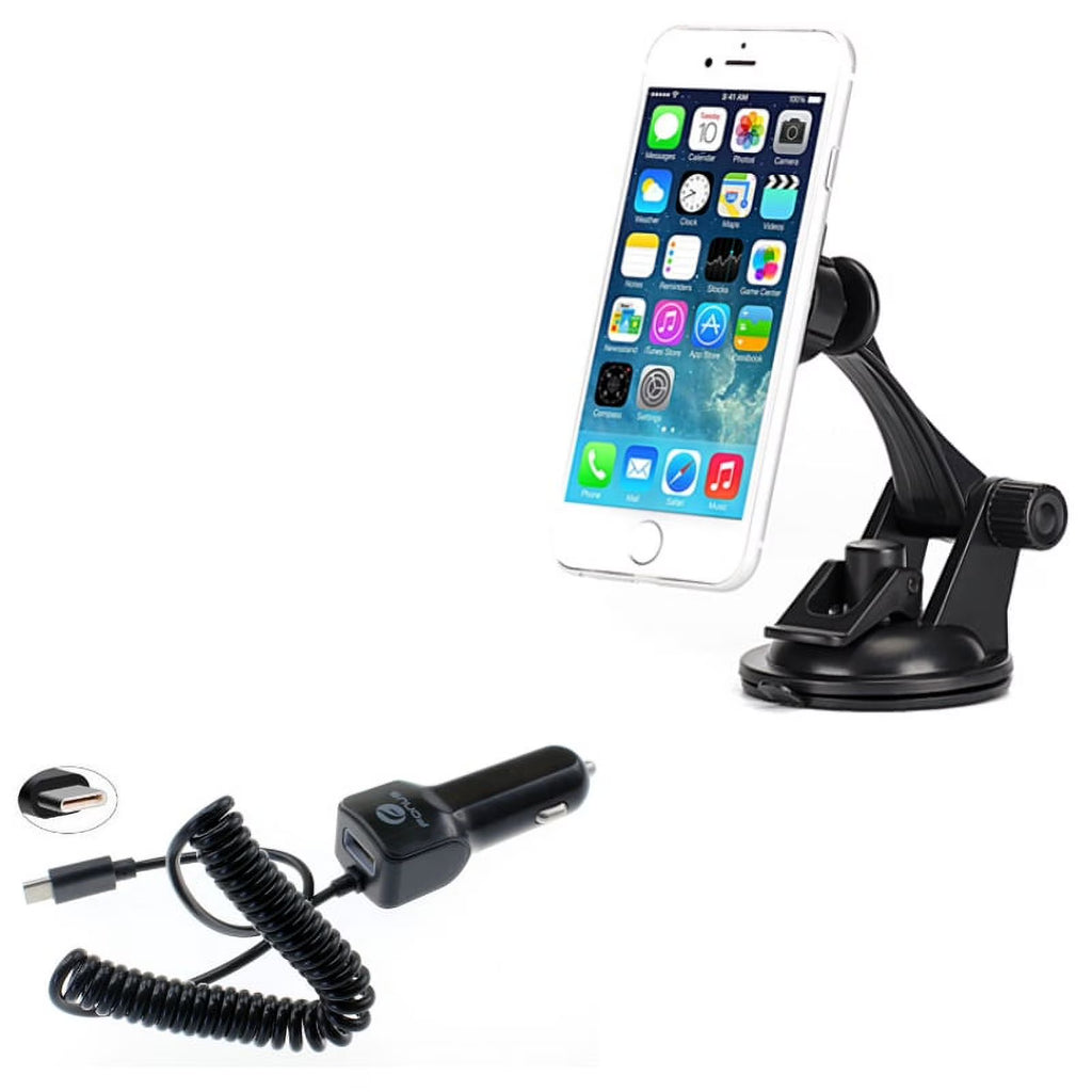3.1A Type-C Car Charger & Magnetic Car Mount for Galaxy S24/Ultra/Plus H15075