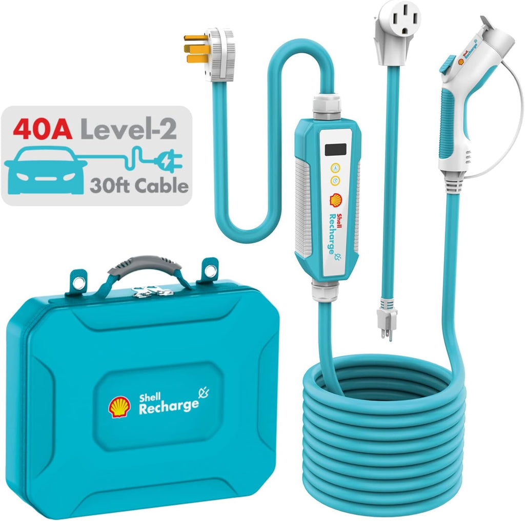 Electric Vehicle Charger Level 2 40 Amp 240V with 30ft Cable NEMA 14-50R Plug E375