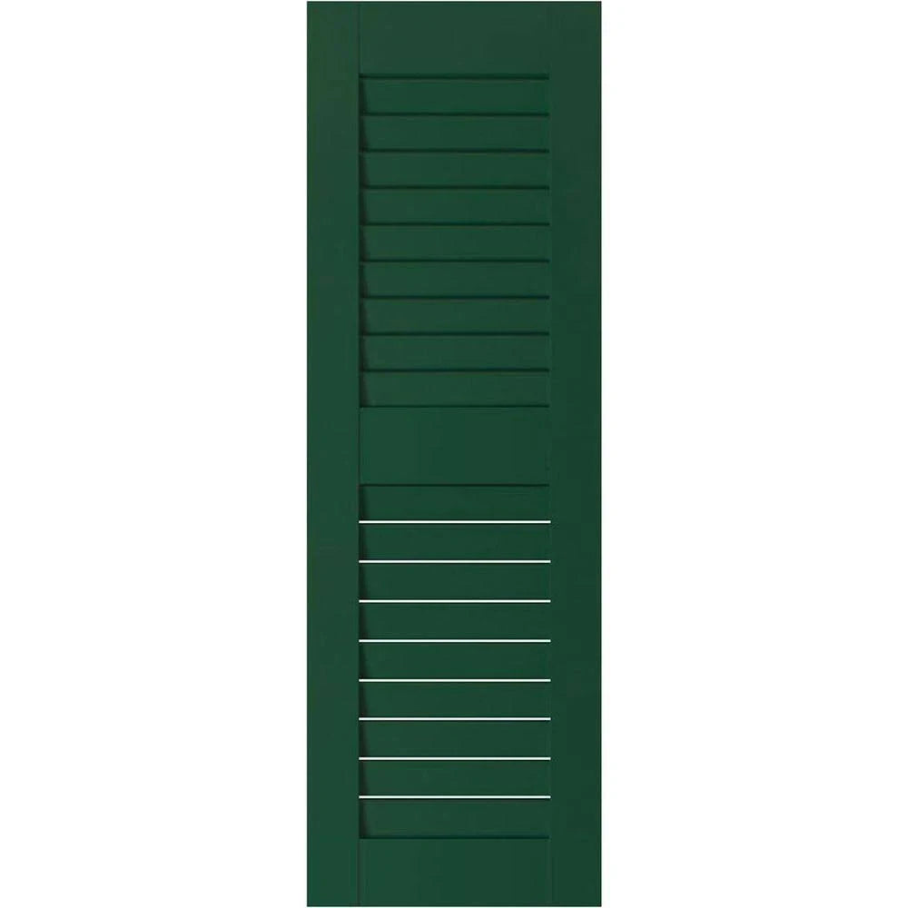 15 in. x 49 in. Exterior Real Wood Pine Louvered Shutters Pair C563