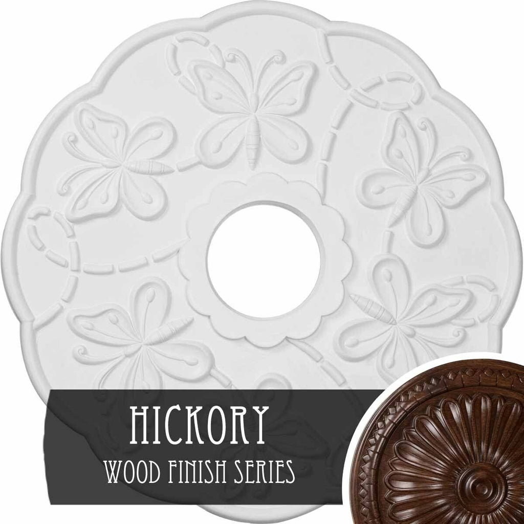 Hand-Painted Hickory Butterfly Ceiling Medallion Q688825