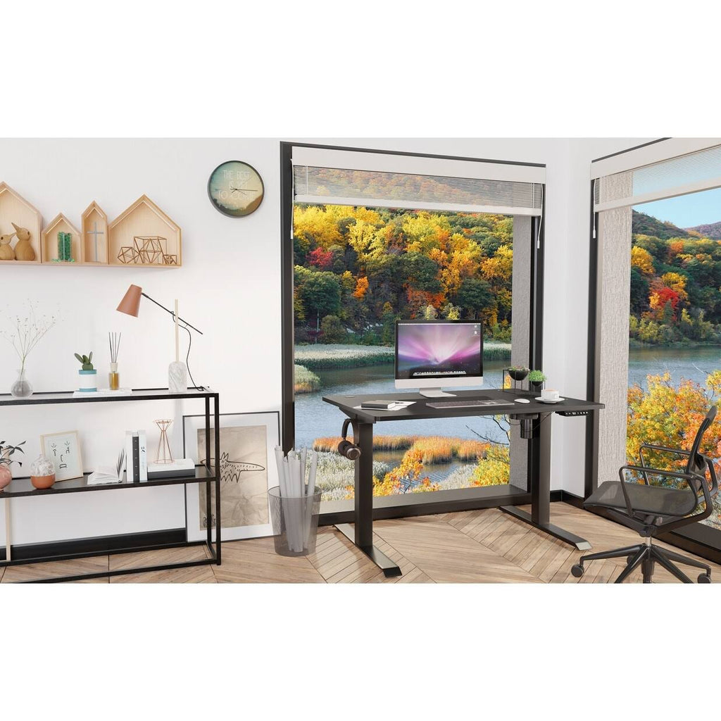 Black Height Adjustable Electric Standing Desk with Splice Board G30695