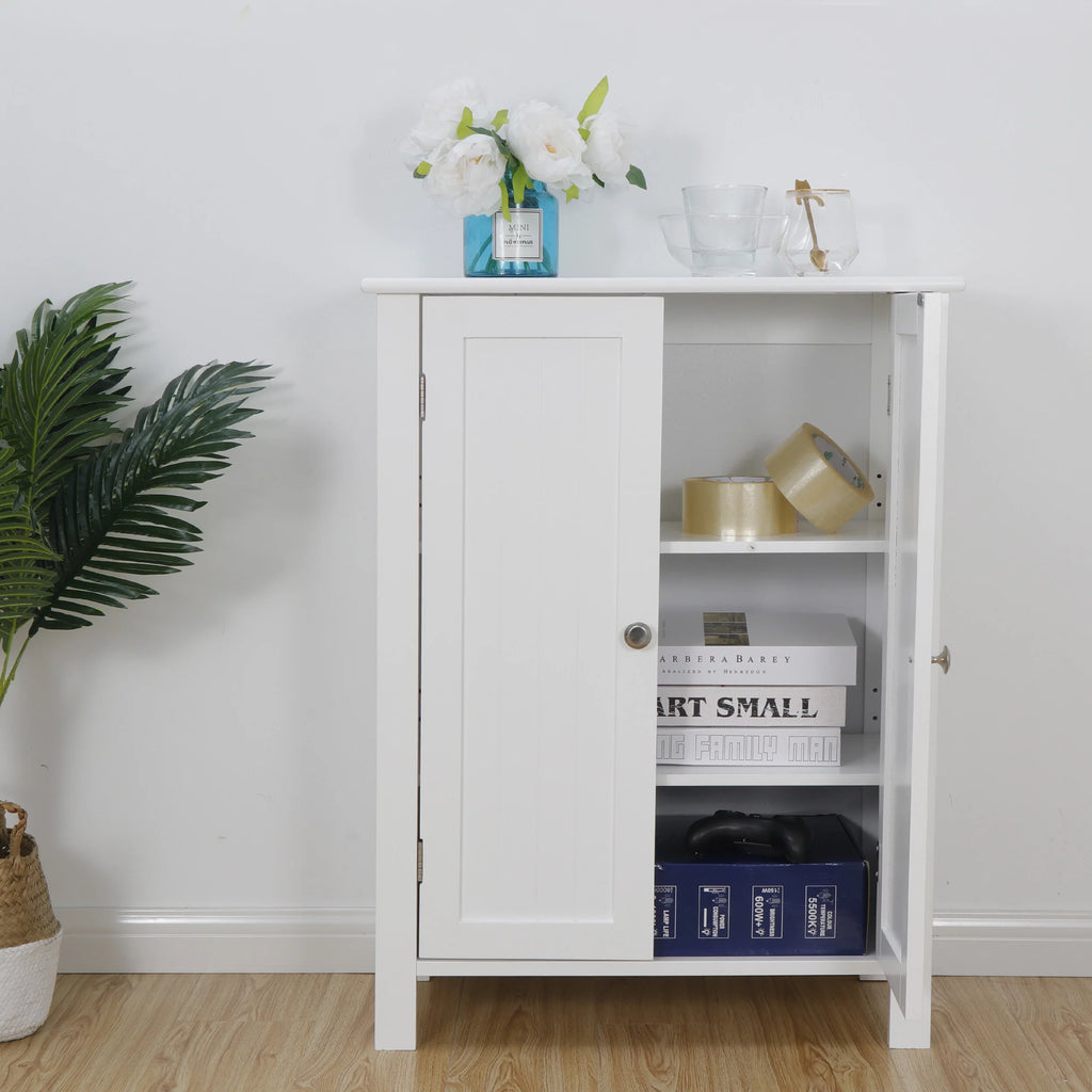 White 2-Door Wooden Bathroom Storage Cabinet T905009
