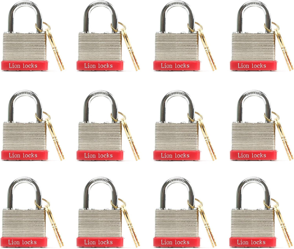 24 Keyed-Alike Padlocks with Hardened Steel Case Brass Cylinder 24-Pack O237719