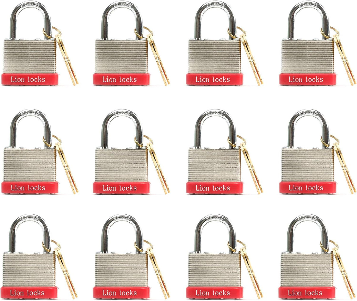 24 Keyed-Alike Padlocks with Hardened Steel Case Brass Cylinder 24-Pack O237719