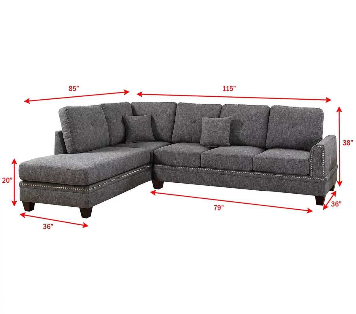 Ash Black Sectional J70107