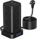 Power Strip Tower with 12 AC Outlets, 4 USB Ports and 10ft Extension Cord C318523
