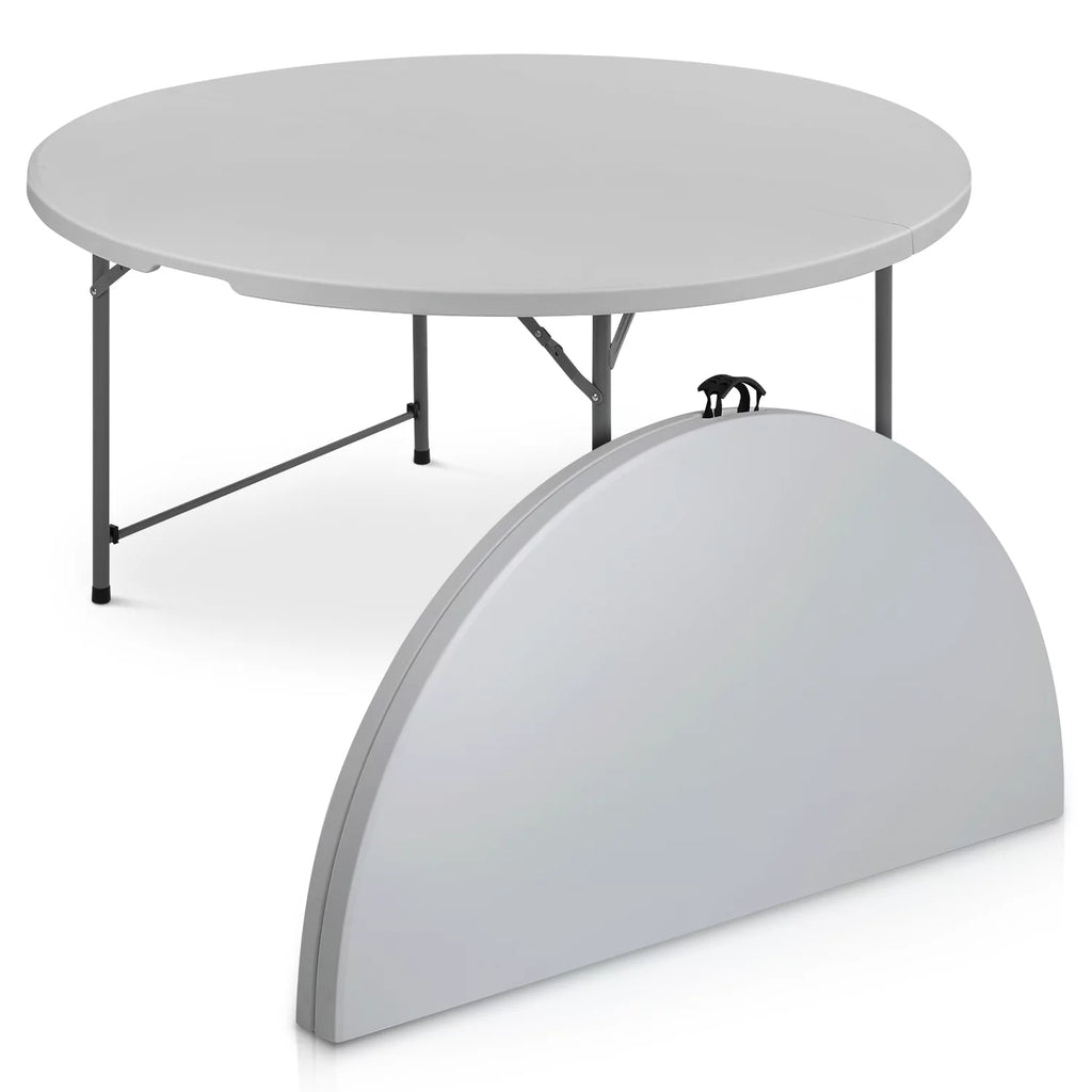 5 Foot Round Bi-Fold Plastic Table W6989