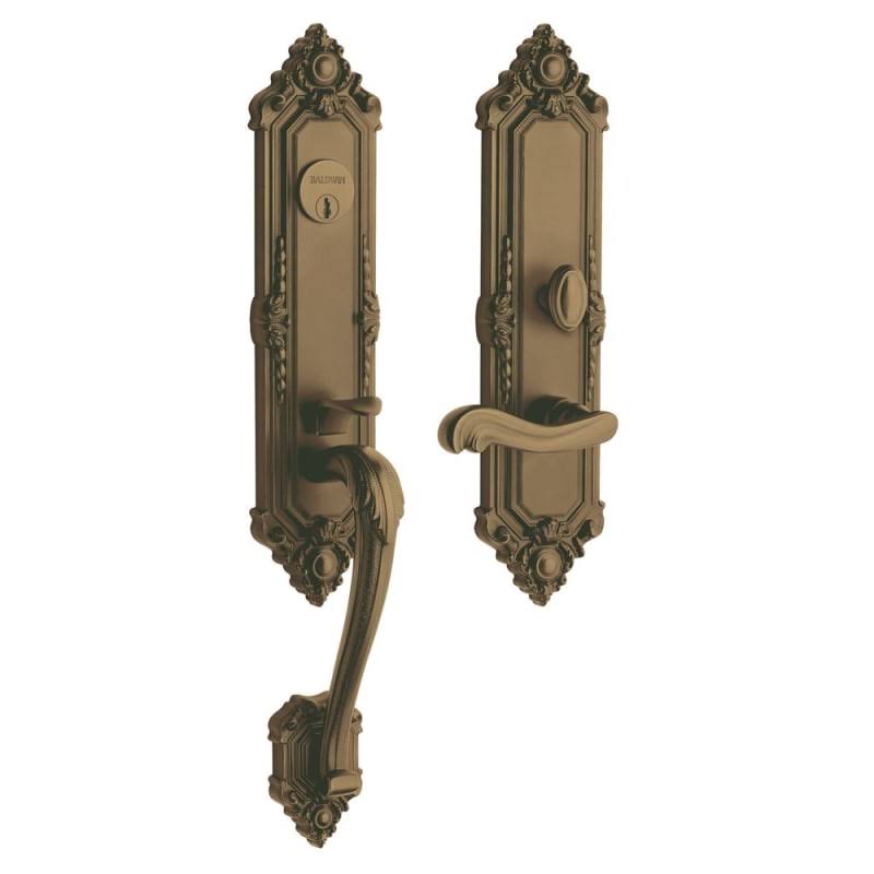 Satin Brass and Brown Full Dummy Handleset U62518
