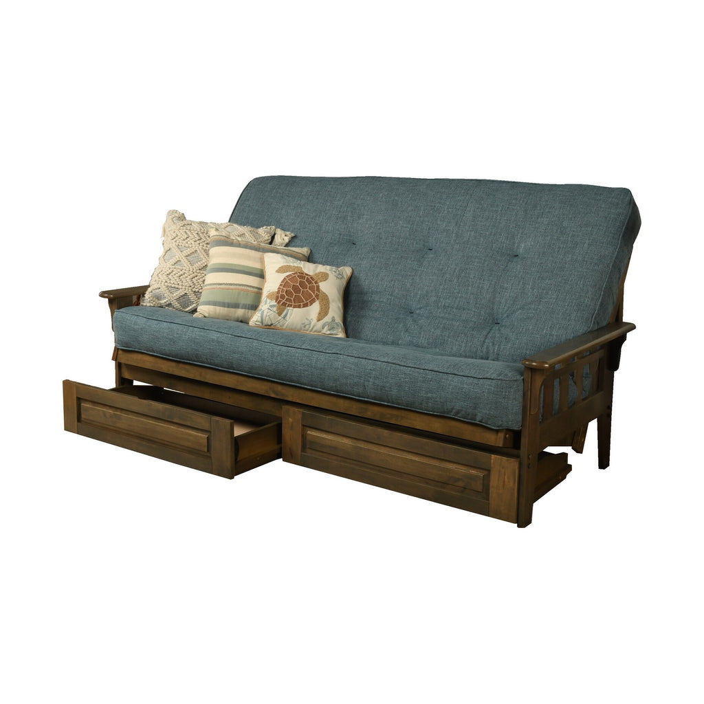 Queen-size Wood Storage Futon Mattress C924