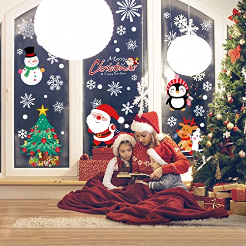 148 Pcs Christmas Snowflake Window Clings V8758