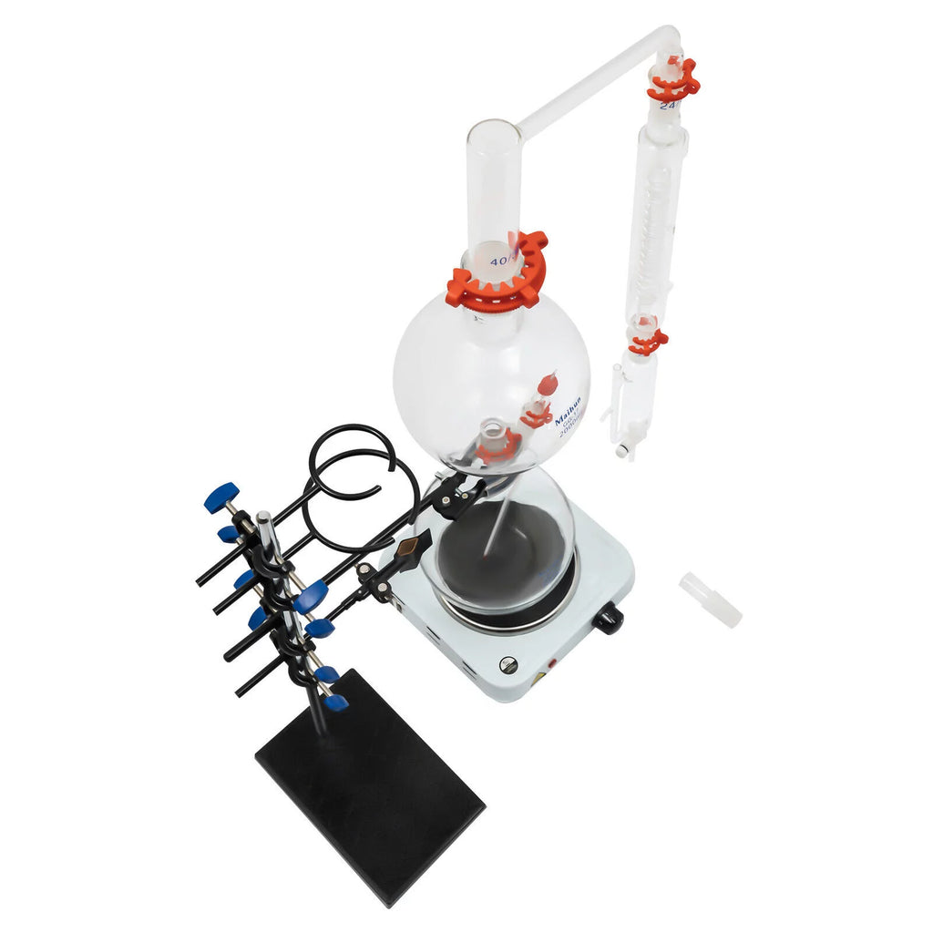 1000W 110V 2000ML Glass Distillation Kit with Condenser and Hot Stove O354394