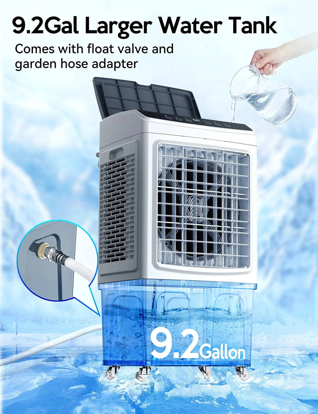 Evaporative Air Cooler, 2200CFM 9.2Gallon with Remote Control M19319