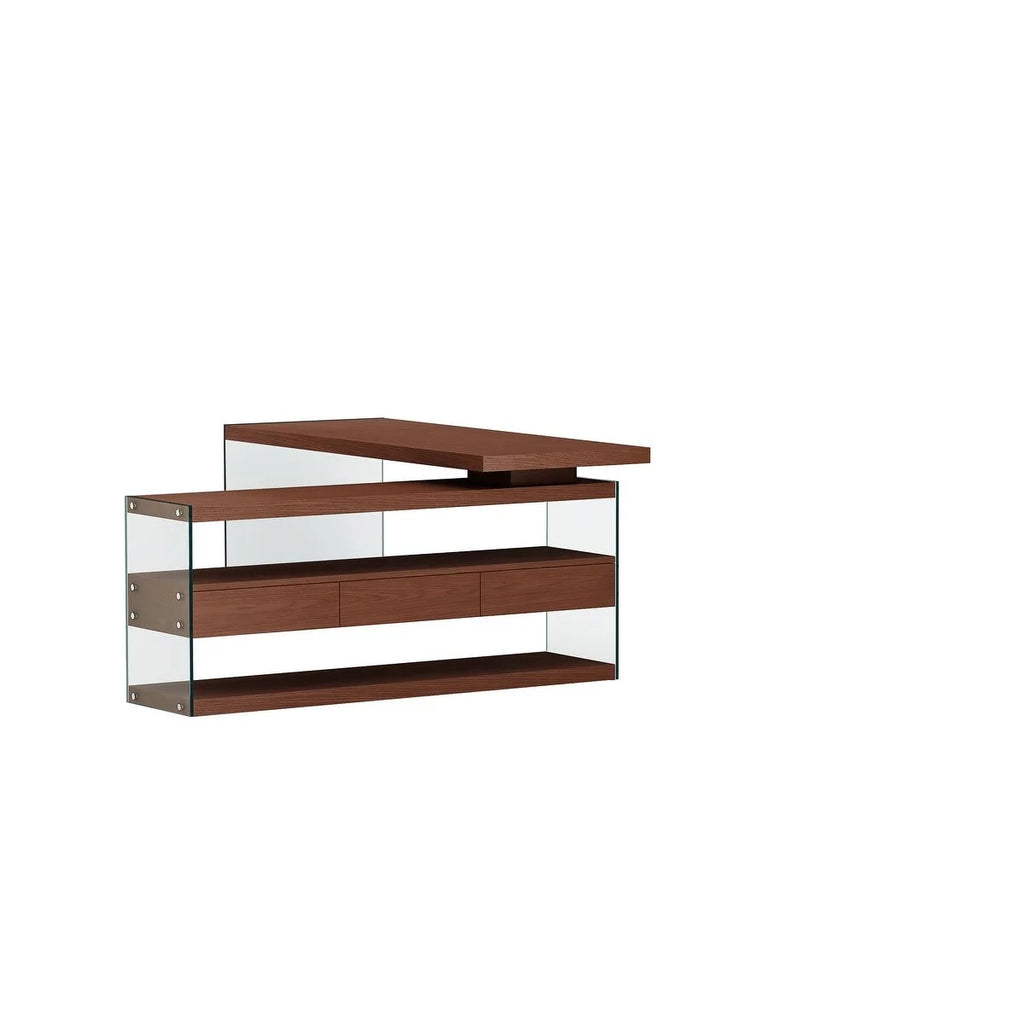 Rotatable Wooden Desk with 3 Drawers and 3 Shelves L896154