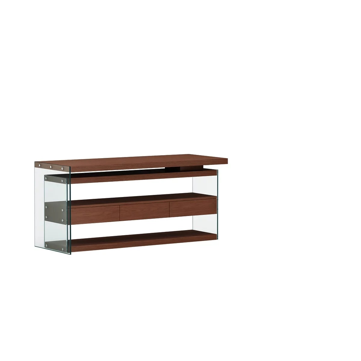 Rotatable Wooden Desk with 3 Drawers and 3 Shelves L896154