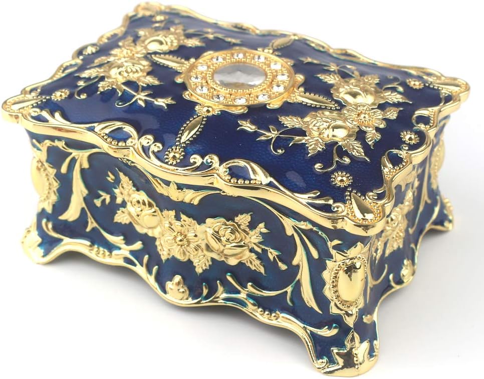 Embossed Metal Music Box Wind Up Movement Music Box, Pack of 2 B606885
