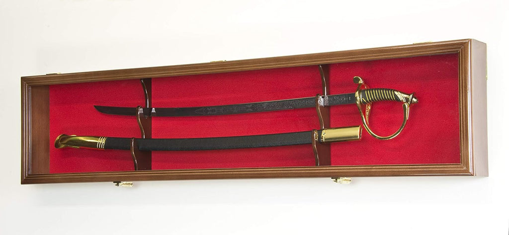 Sword Display Case Cabinet with Lockable Wall Rack Box P712
