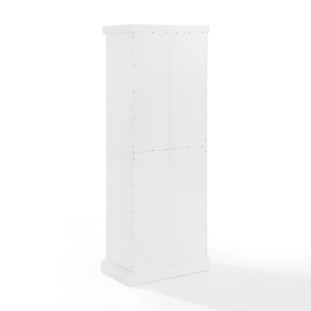 Distressed White Black Wood Pantry W8566