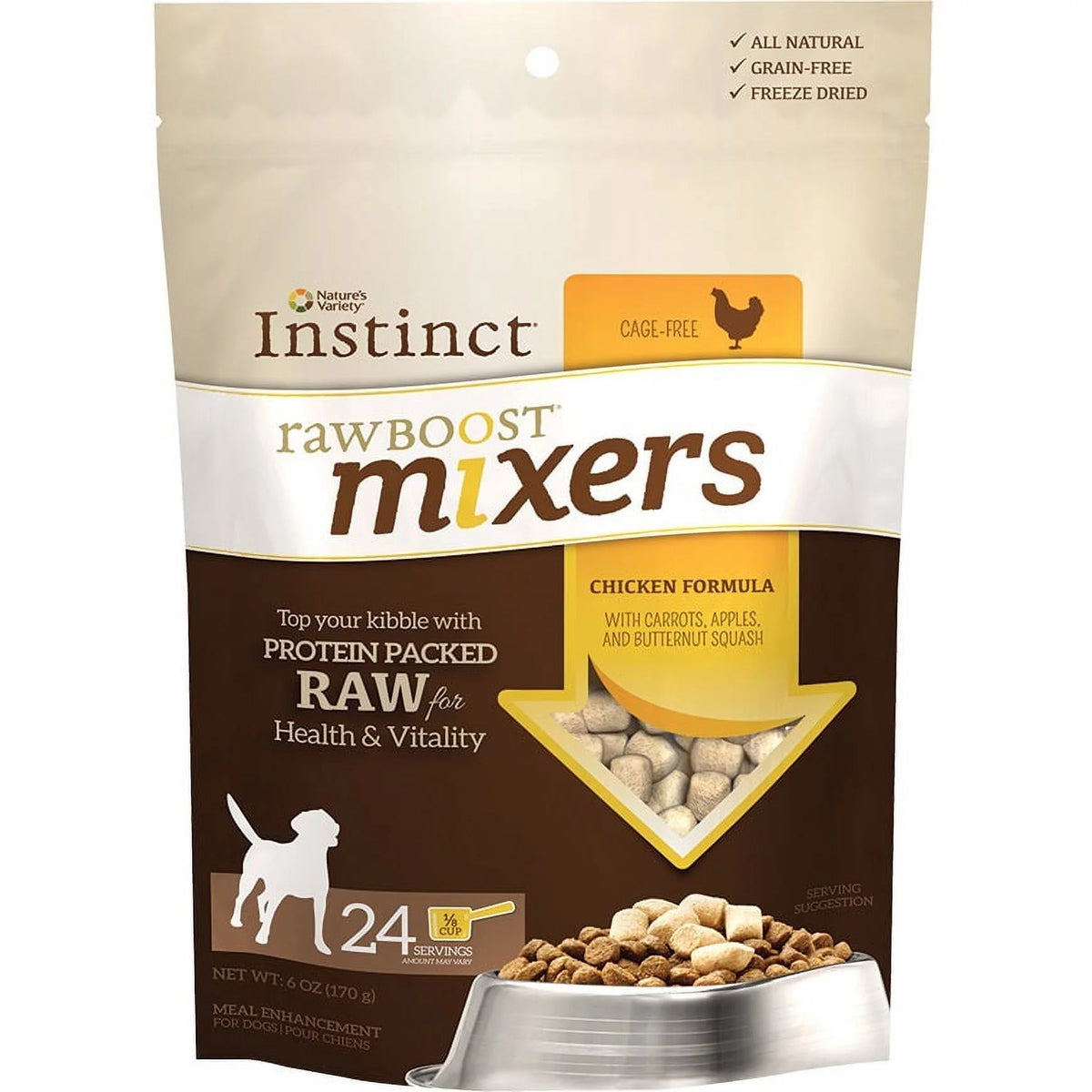 Freeze Dried Raw Boost Mixers Grain-Free Chicken Dog Food Topper 6 oz F1329