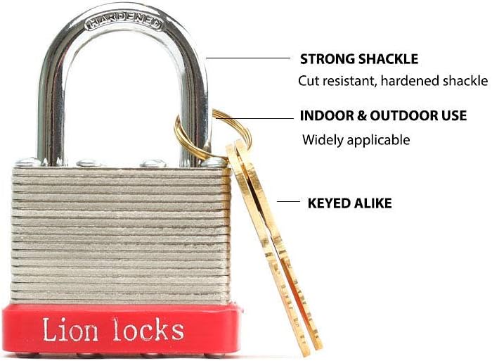 24 Keyed-Alike Padlocks with Hardened Steel Case Brass Cylinder 24-Pack O237719