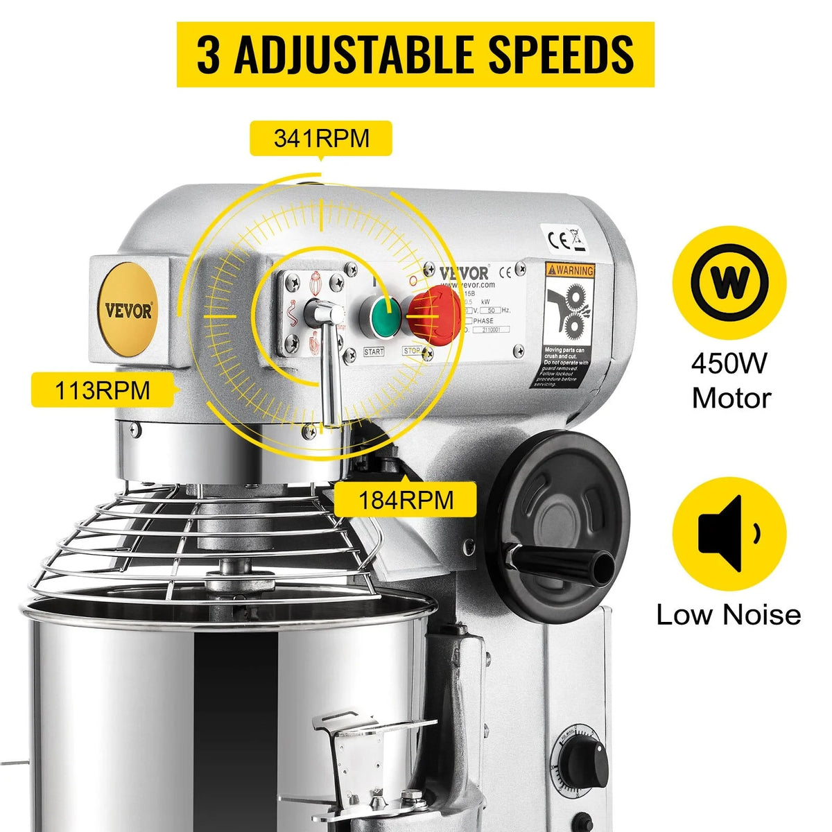 Commercial Electric Stand Mixer 10/15/20/30Qt 3 Speeds H801