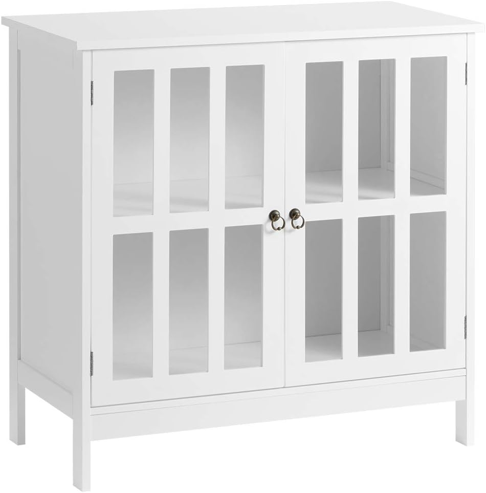 White Wooden Storage Cabinet with Doors R5702