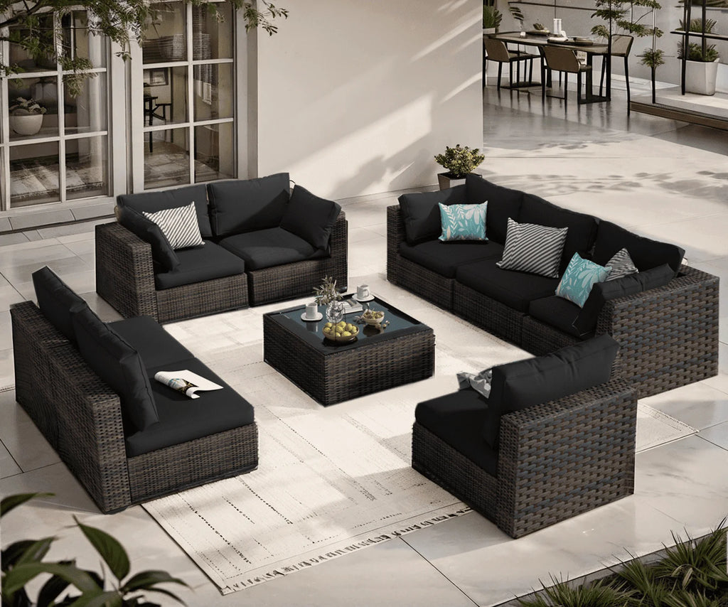 9 Pieces PE Wicker Rattan Outdoor Sofa Set C5132