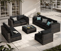 9 Pieces PE Wicker Rattan Outdoor Sofa Set C5132