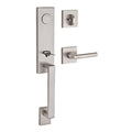 Satin Nickel Full Dummy Handleset Left Hand Tube Lever Square Rose I808