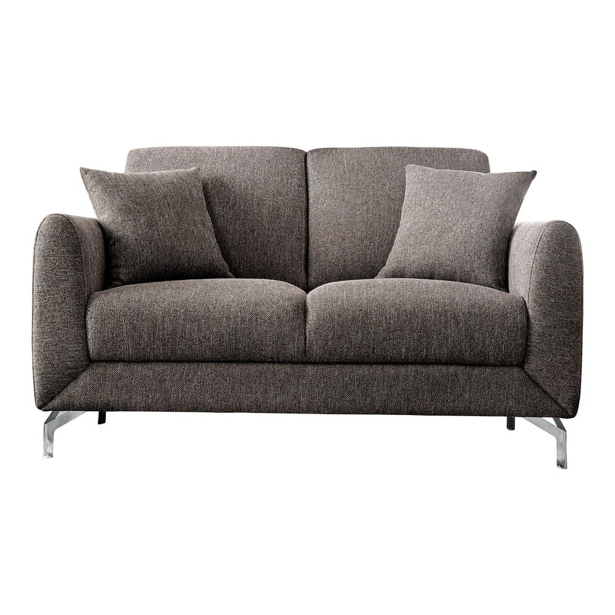 Brown Fabric Upholstered Loveseat S599308
