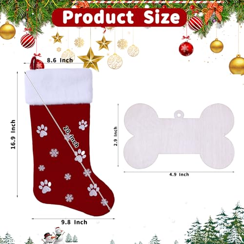 Black Pet Christmas Stockings with Wooden Bone Tag M67415