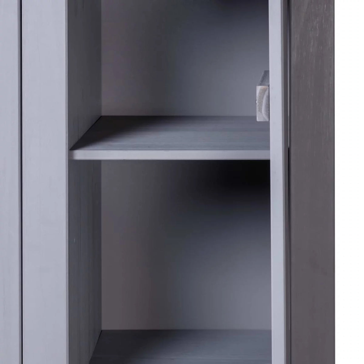 3-Door Gray Pine Wardrobe E897565