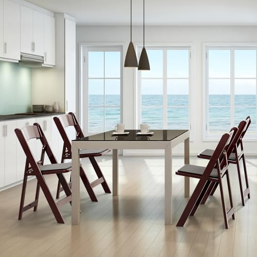 White 4 PC Resin Folding Chairs with Cushion N973304