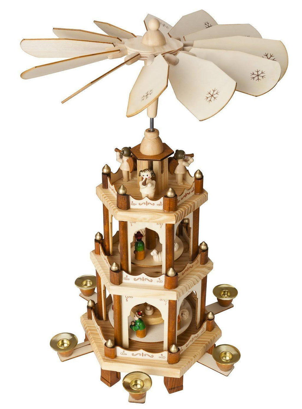 Wooden Christmas Pyramid 18 Inches 3 Tier Carousel U18517
