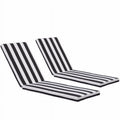 Black/White Patio Lounge Chair Cushion Set of 2 H51535