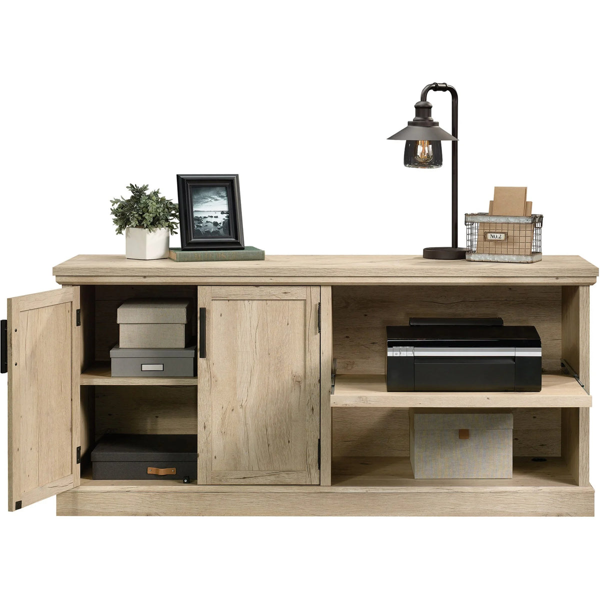 Prime Oak Engineered Wood Office Printer Credenza G588